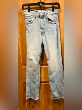MOTHER Light Blue Straight Leg Scooter Ankle Jeans